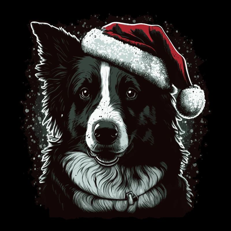 Collie Border Collie de Noël