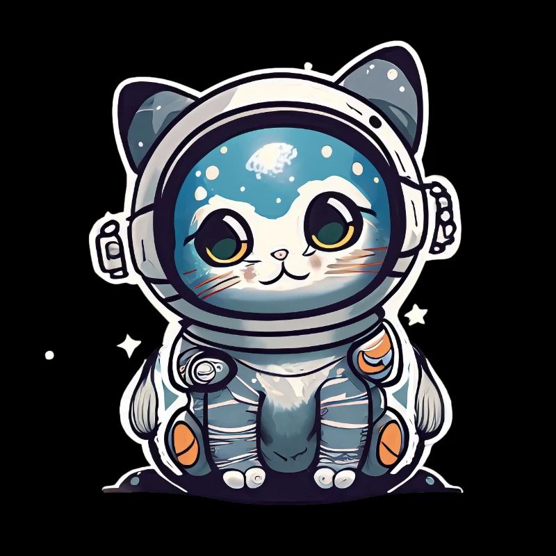 Chatstronaute mignon #12