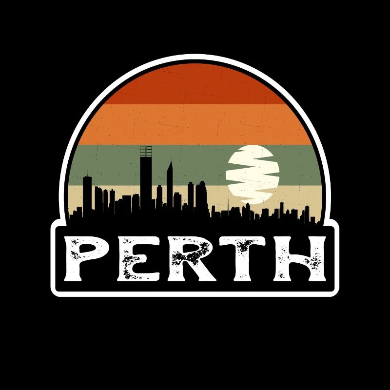 Perth Australia Flag Skyline Travel Souvenir