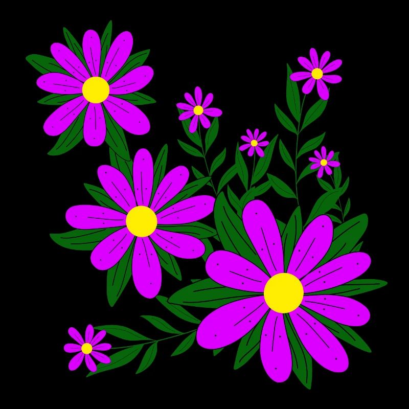 Motif fleur vrille marguerite fleur florale