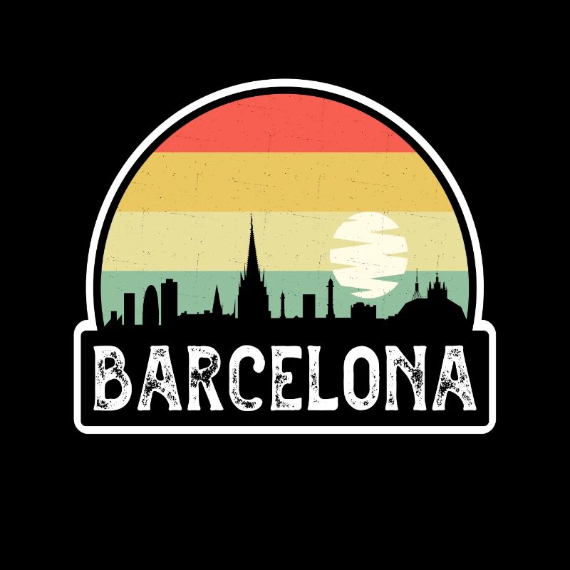 Barcelone Espagne Flag Skyline Souvenir de voyage