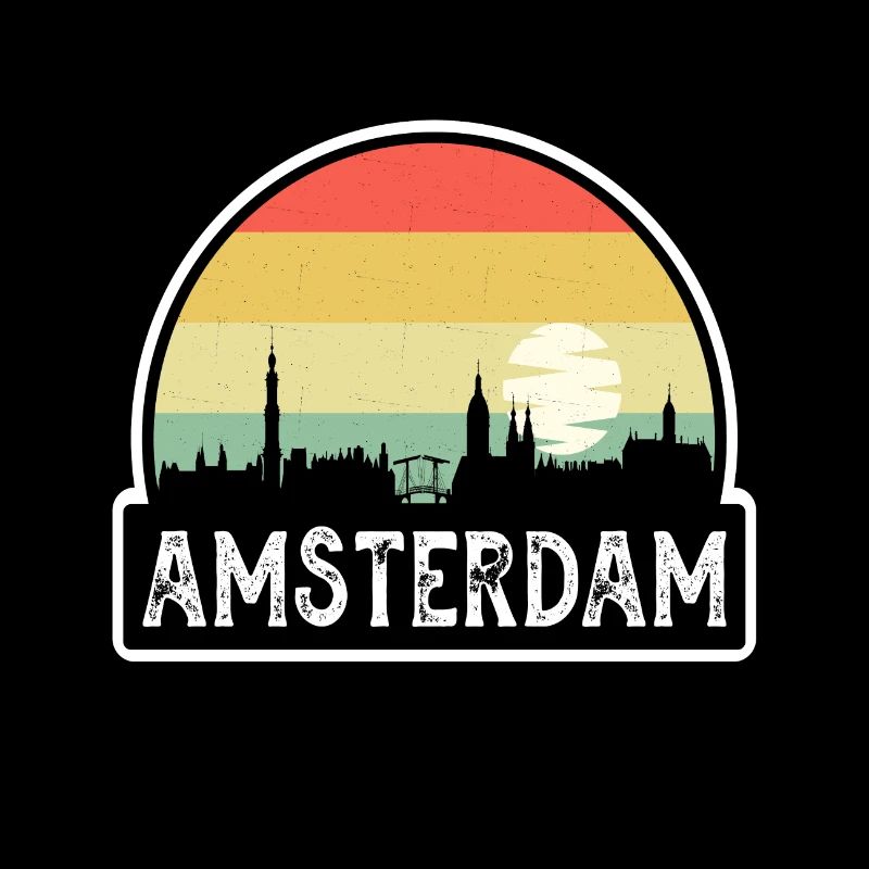 Amsterdam Pays-Bas Flag Skyline Souvenir de voyage