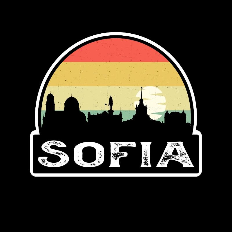 Sofia Bulgaria Flag Skyline Travel Souvenir