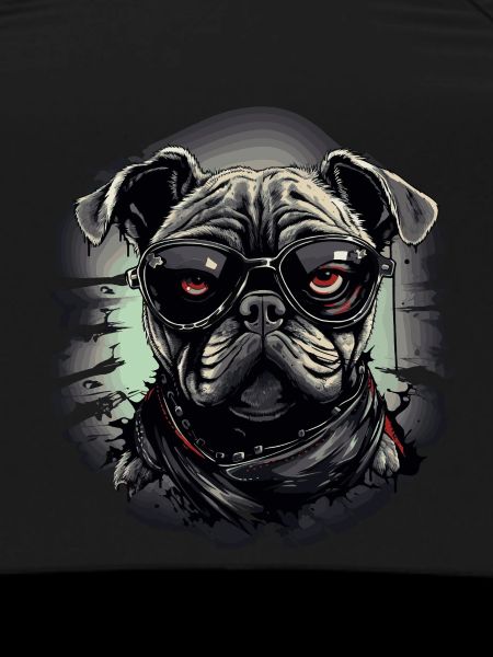 Mops Hund mit Nerdbrille