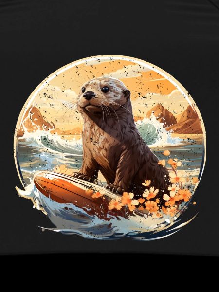 Sea otter on surfboard