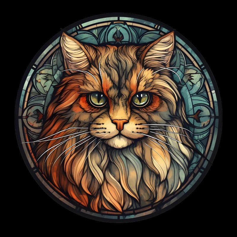 Verre aquarelle de race de chat à poil long britannique