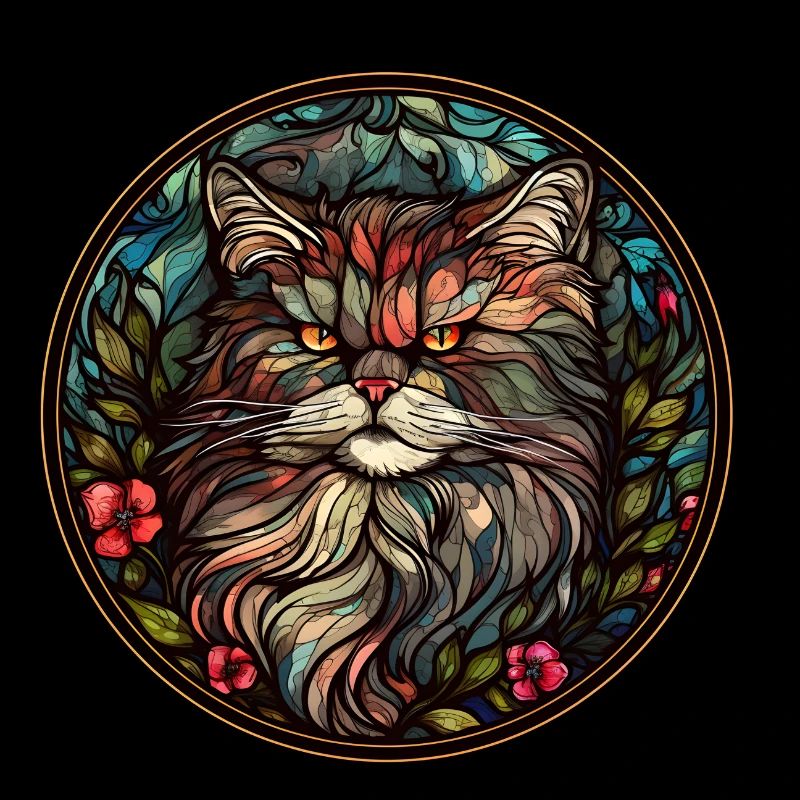 Ragamuffin Cat Breed Aquarelle Verre