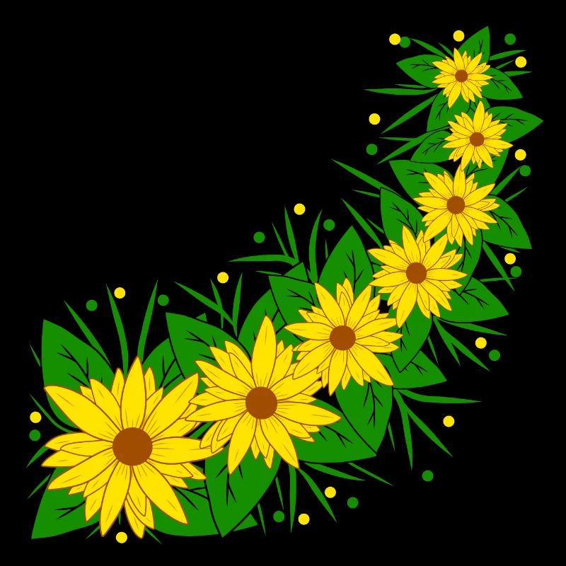 Sunflower Flower Vine Yellow Sunflower Pattern