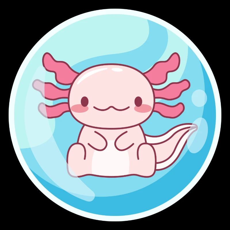 Axolotl Water Bubble Design for Axolotl Lovers