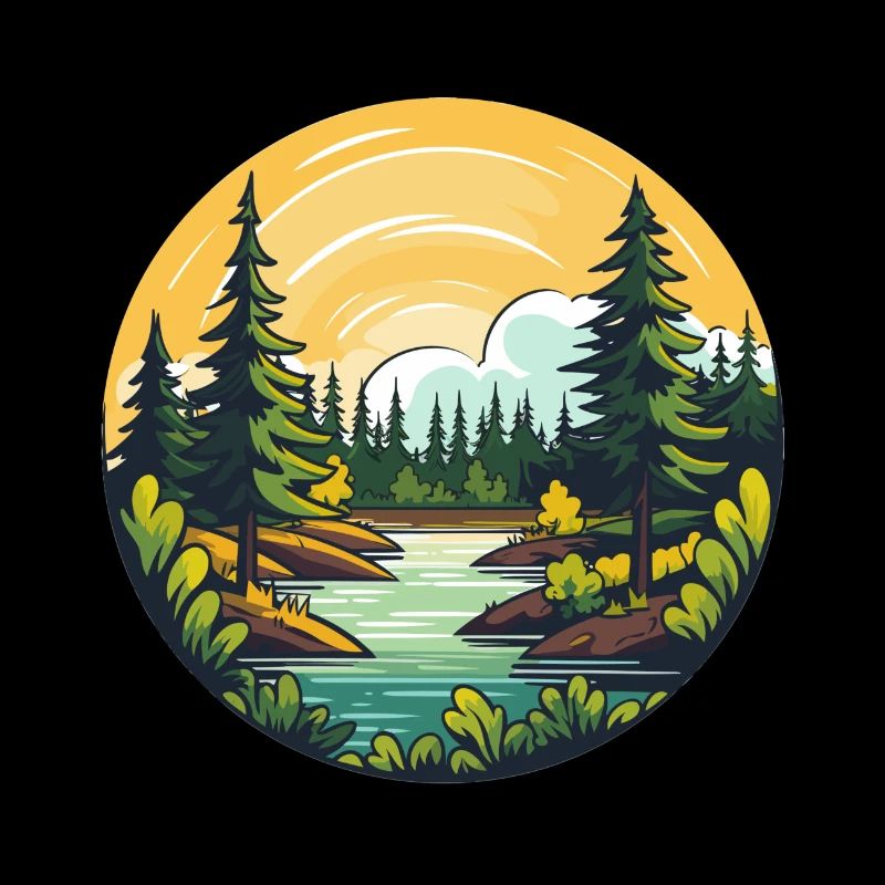 La nature dans la forêt de conifères