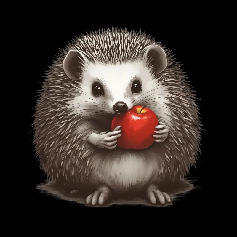 Igel mit Apfel 1