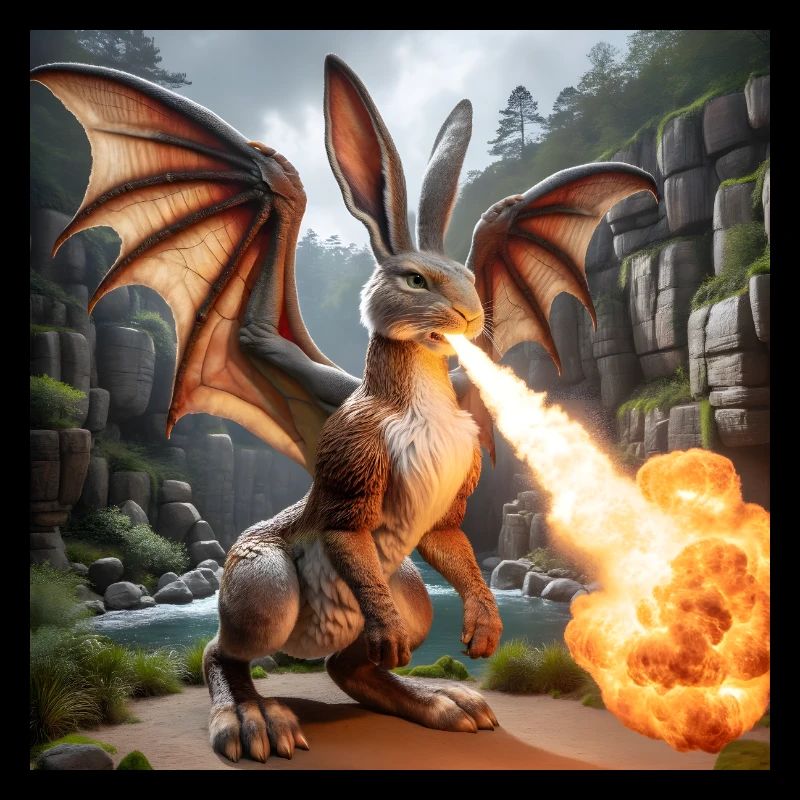 Feuerspeiender Hase Drache #09