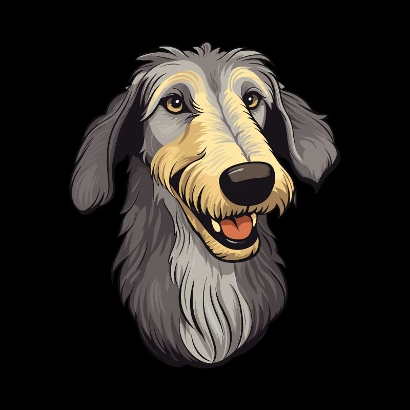 Scottish Deerhound Hunderasse Cartoon Kawaii Illust