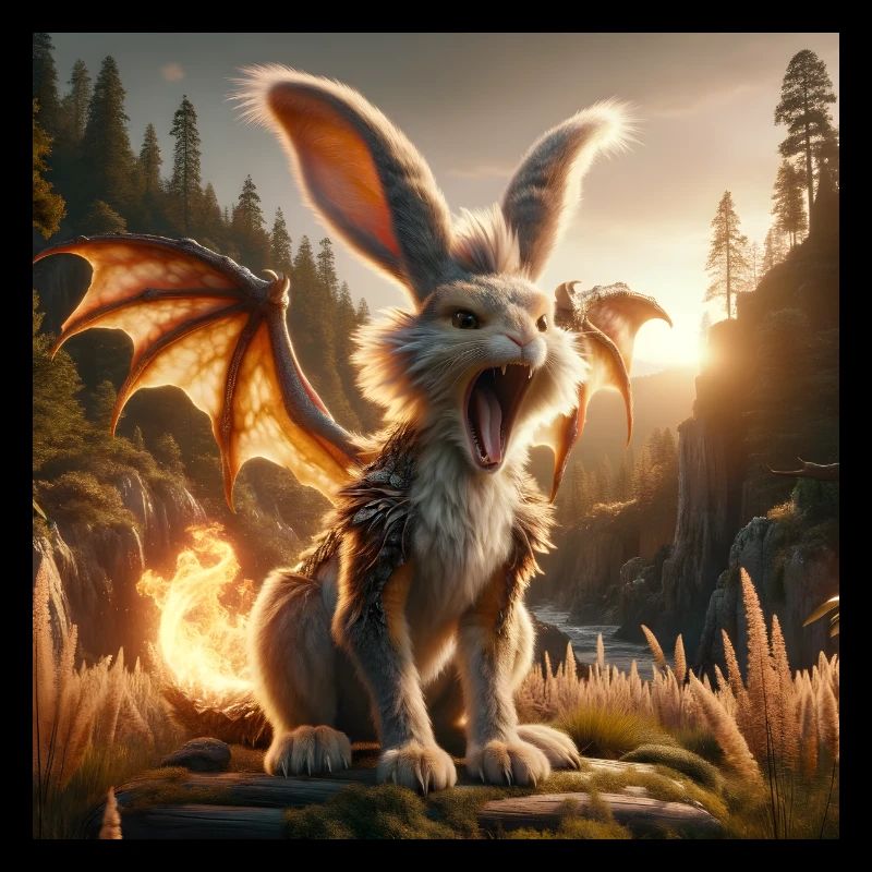 Feuerspeiender Hase Drache #24