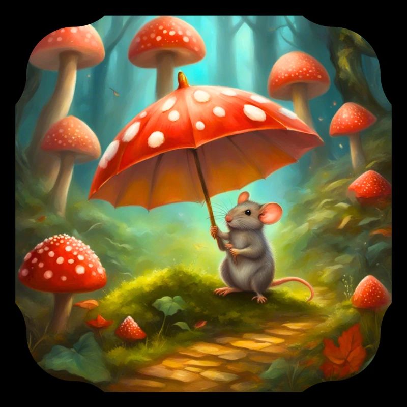 Maus mit Regenschirm
