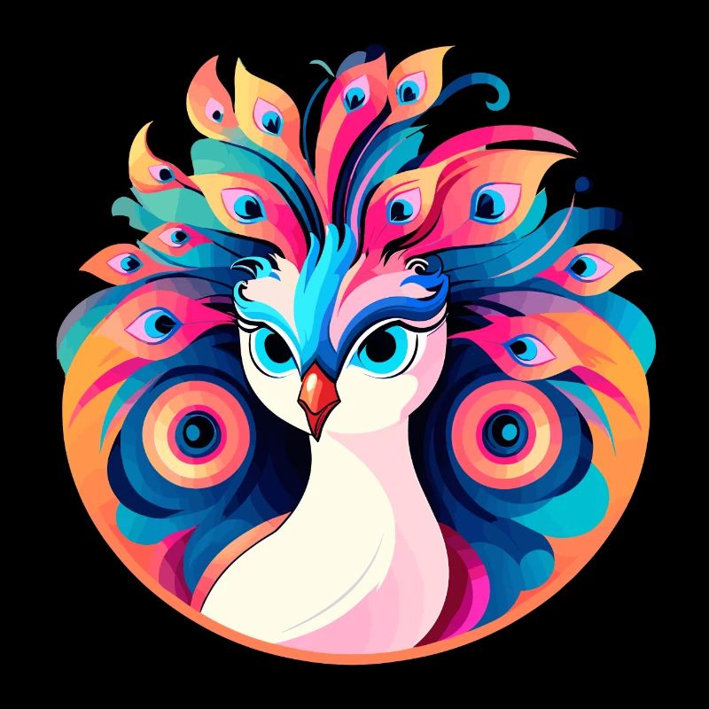 Dessin d’oiseau paon