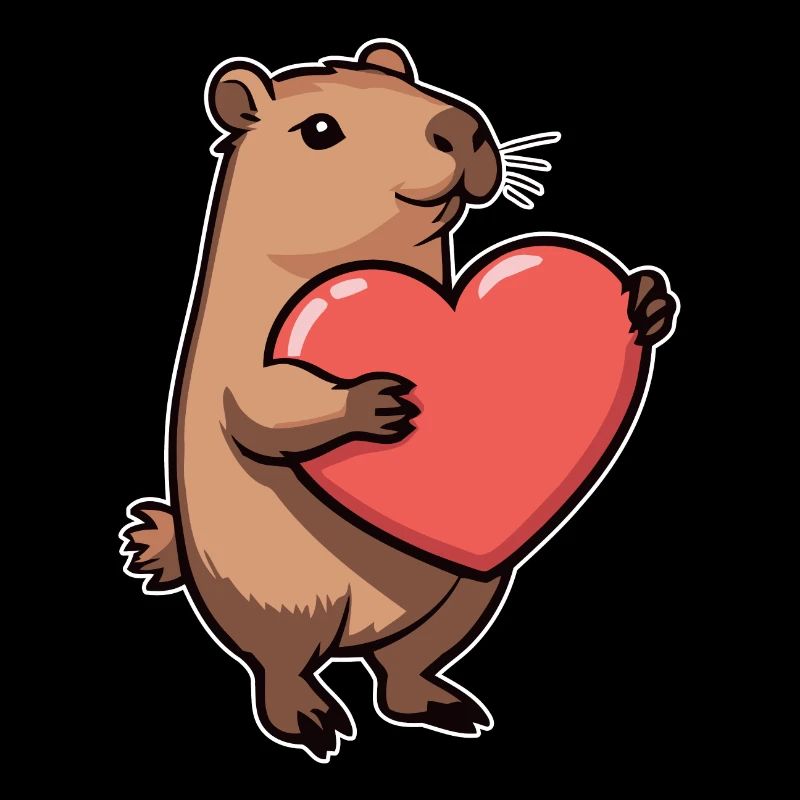 Capybara mit Herz Valentinstag