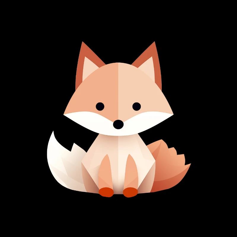 Playful fox with geometric style