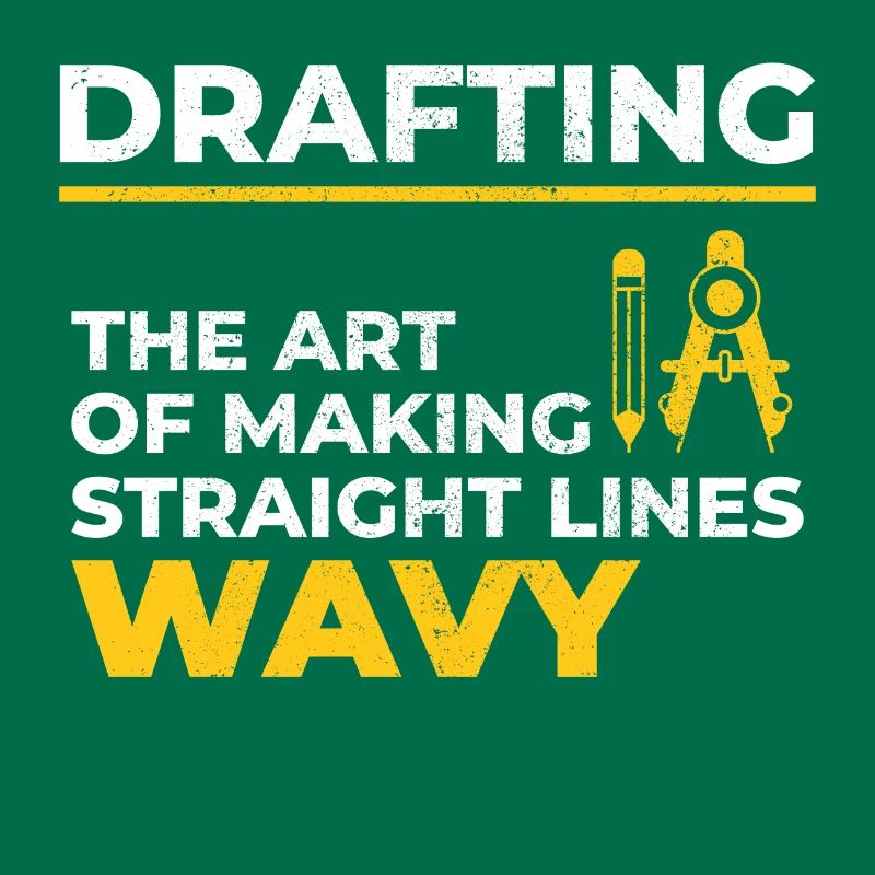 Architect Drafting Wavy Lines Construction Funny