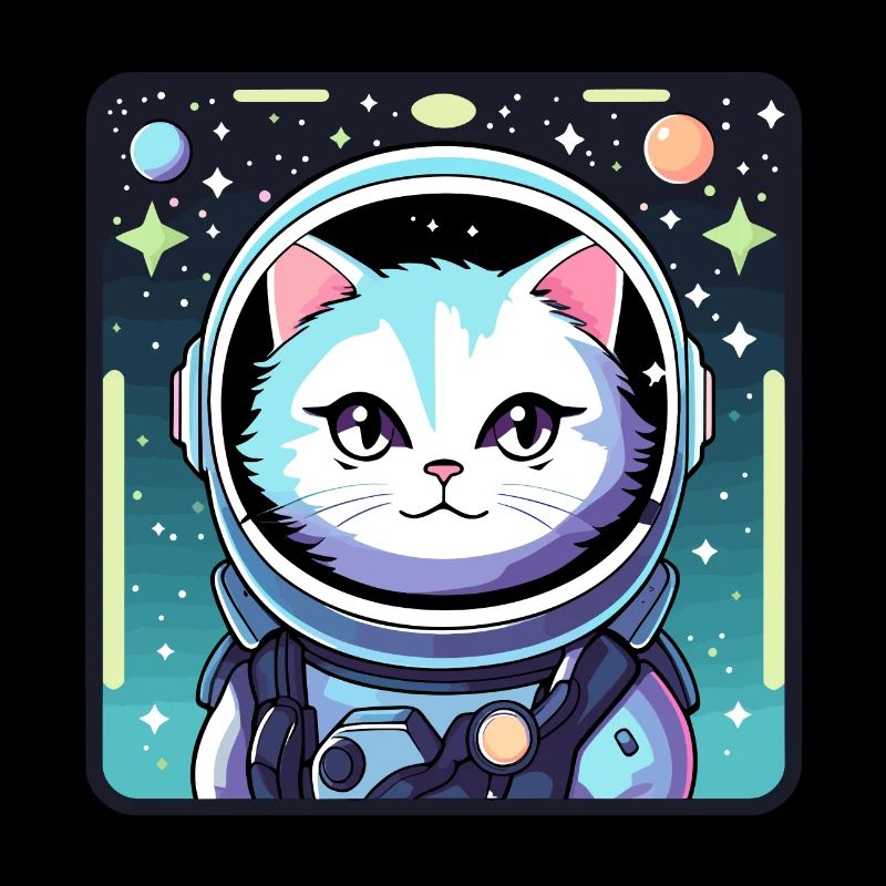 Cat Astronaut Illustration