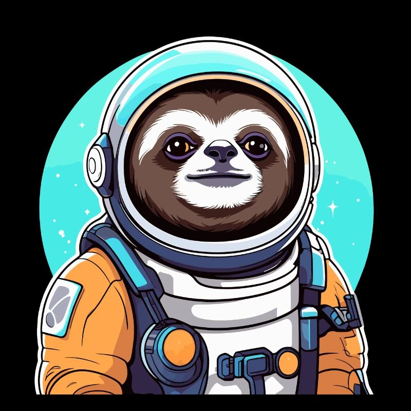 Sloth Astronaut Illustration