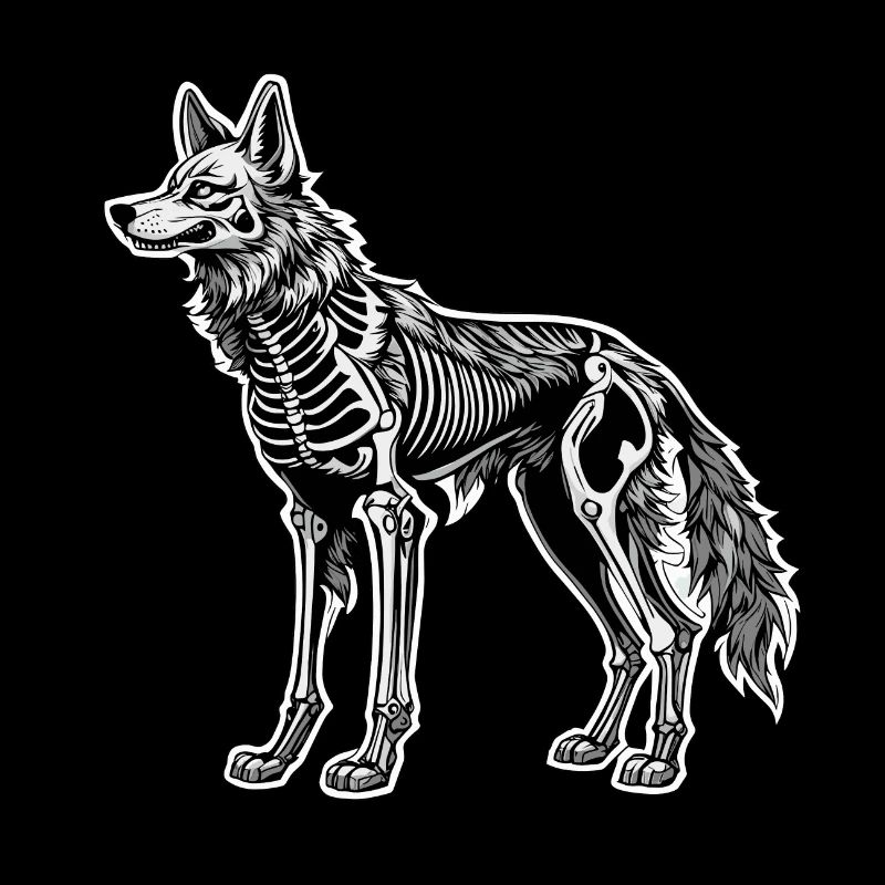 Illustration de squelette de loup