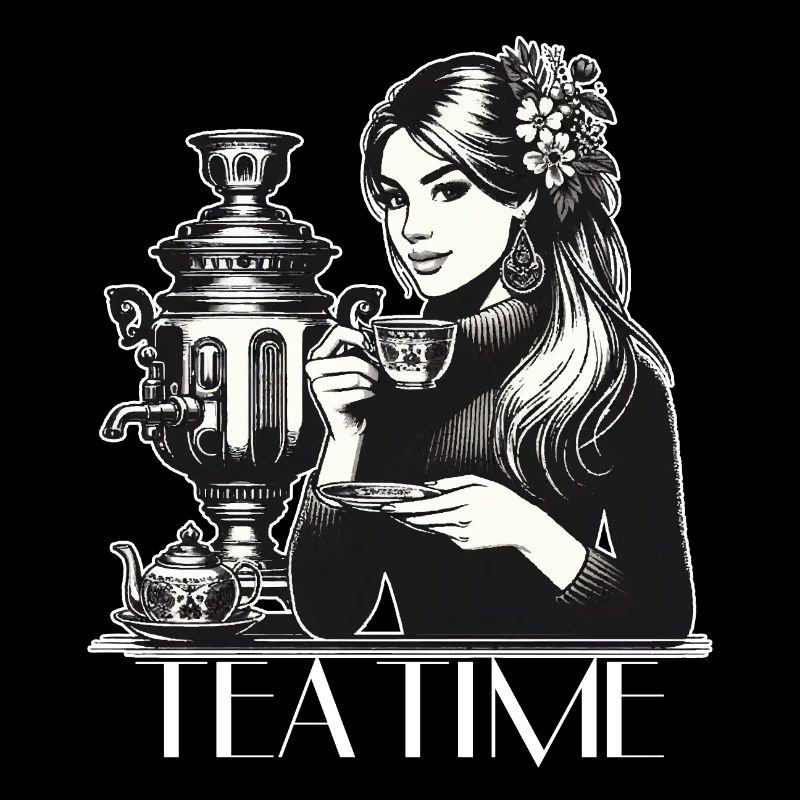 Samowar Teezeit Frau Geschenk