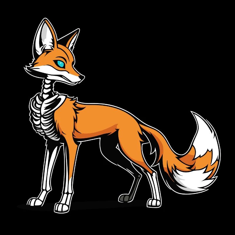 Fox Skeleton Illustration