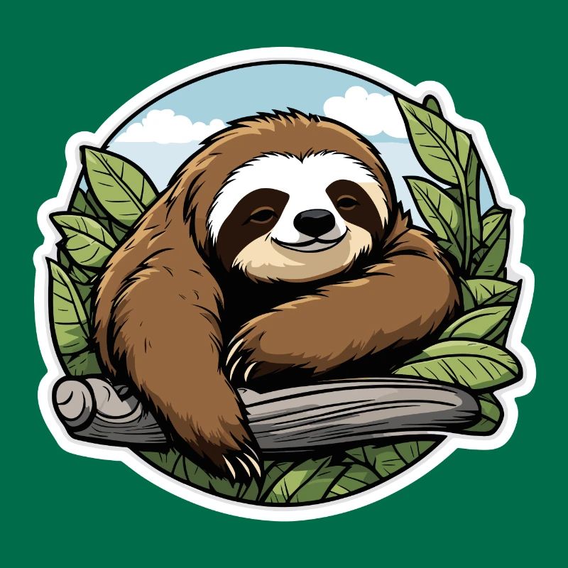 Sleeping Sloth Illustration