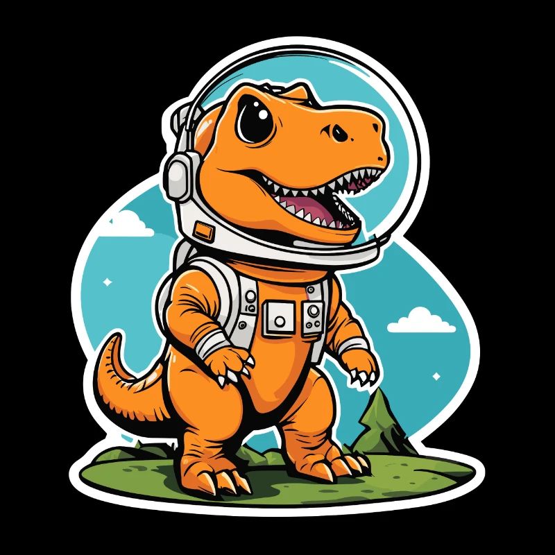 Illustration d’astronaute dinosaure