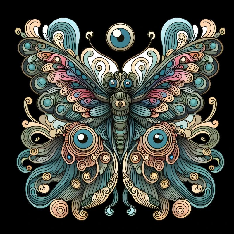 Papillon effrayant avec crâne