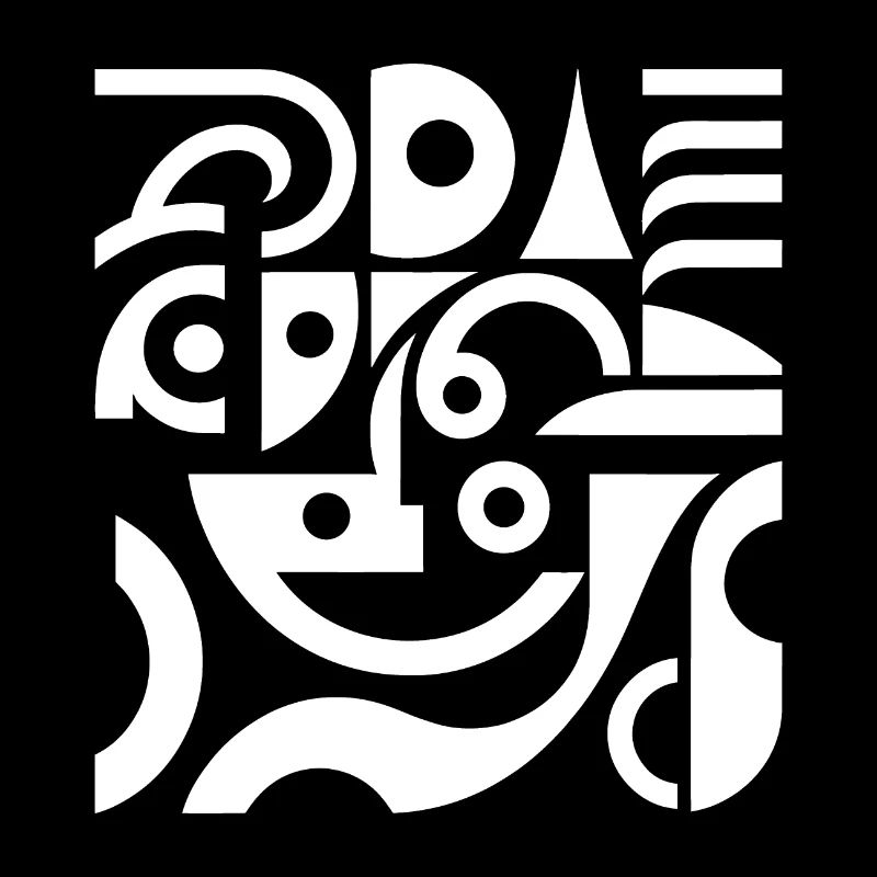 Geometric wave patterns in black and white