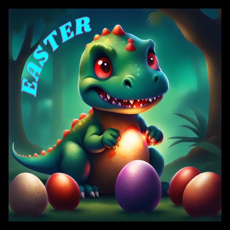 Dinosaur Red Eyes Easter Eggs