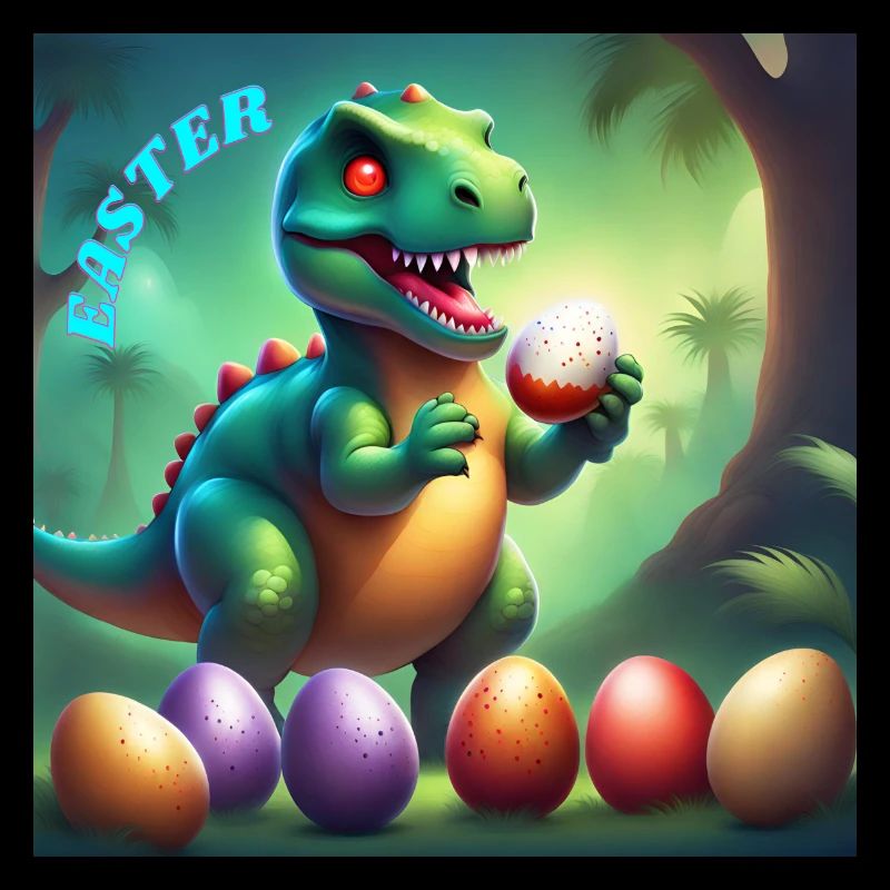 Adorable Dinosaur Red Eyes Easter