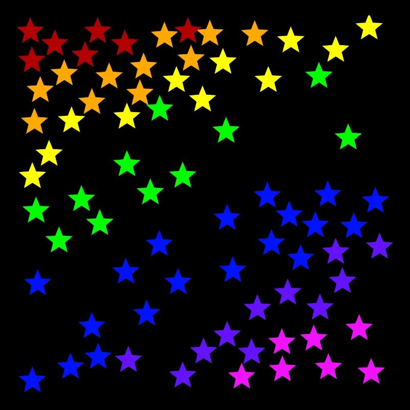 Idée cadeau étoiles arc-en-ciel colorées