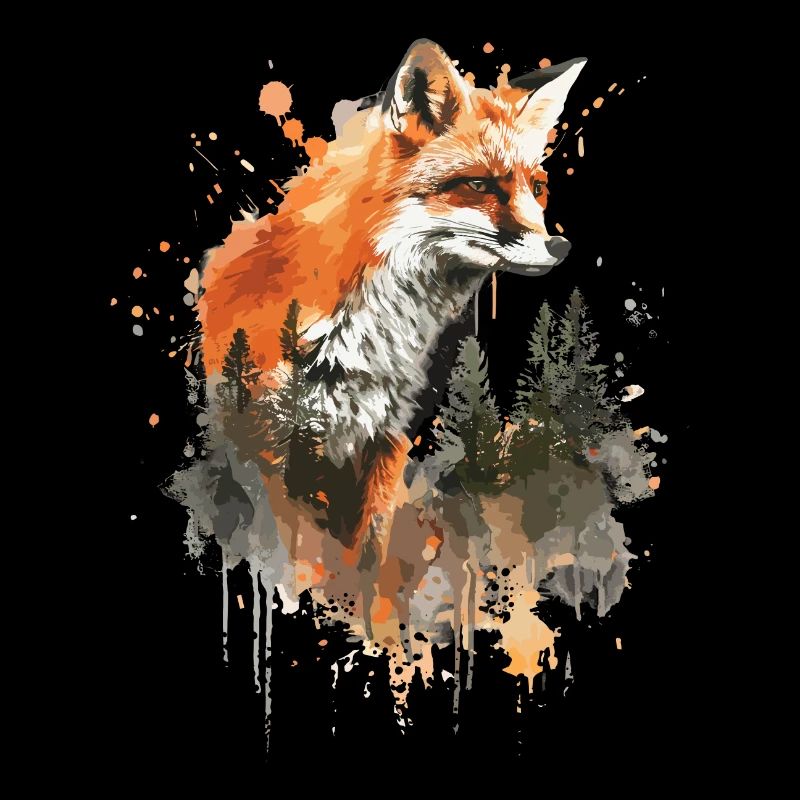 Renard aquarelle, Fox