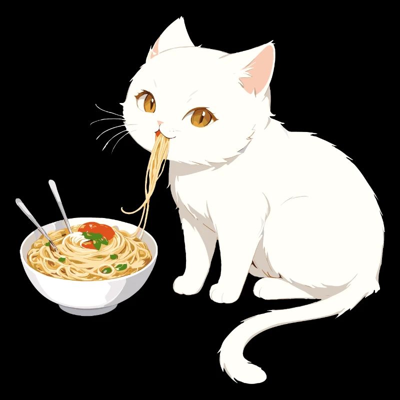 Chat qui mange des ramens #2