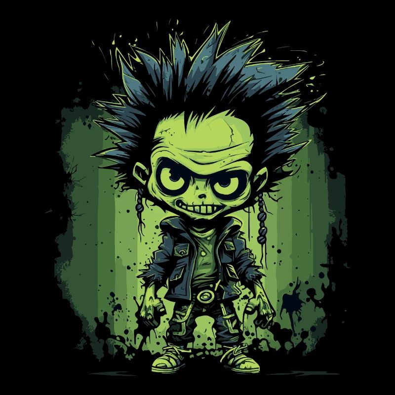 Drôle Vert Zombie Punk