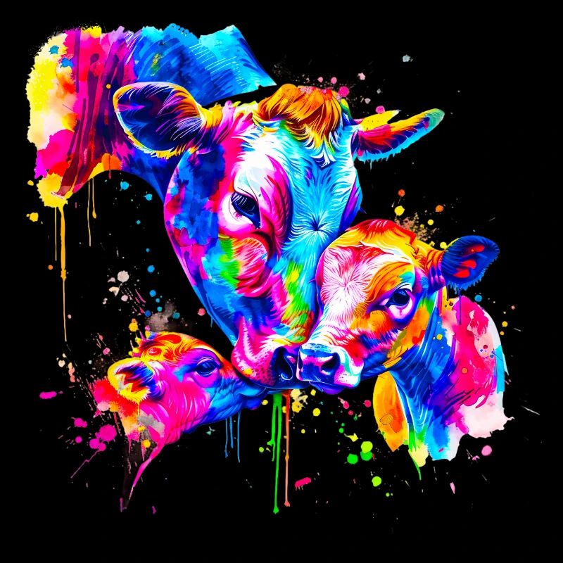 Vache avec 3 veaux