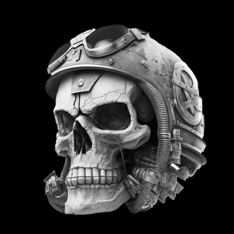 Crâne avec casque