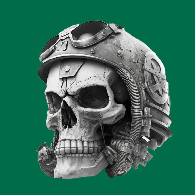 Crâne avec casque