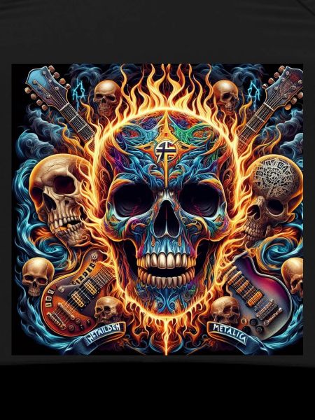 Skull with crossed guitars