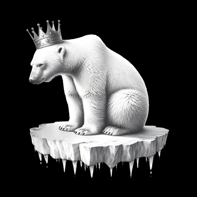Eisbär mit Krone auf Eisscholle arktische Tierwelt