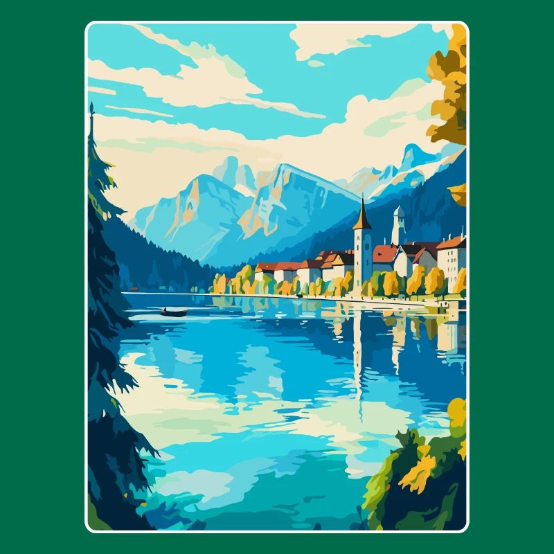 Luzern Schweiz Vintage Reiseplakat Souvenir