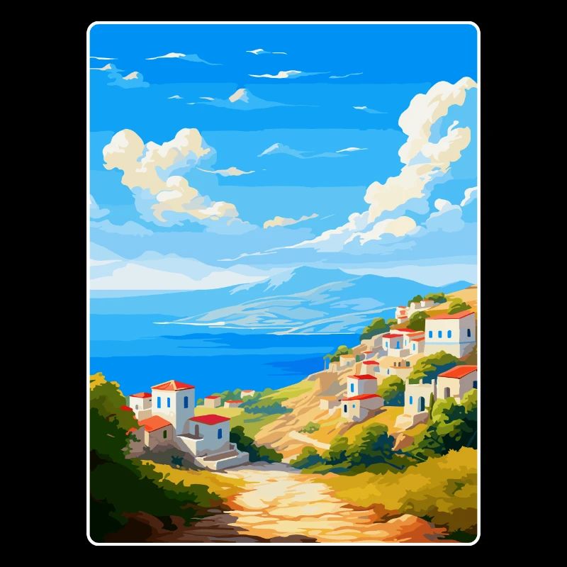 Kea Grèce Affiche de voyage vintage souvenir