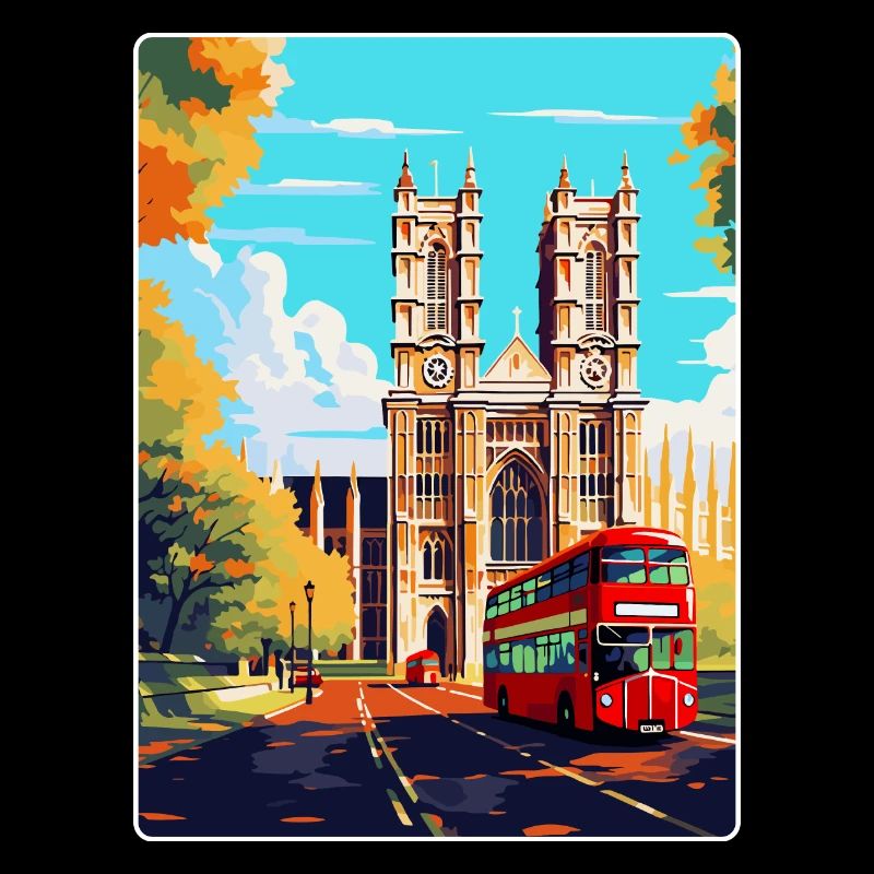 Abbaye de Westminster Londres Angleterre Royaume-Uni Affiche de voyage