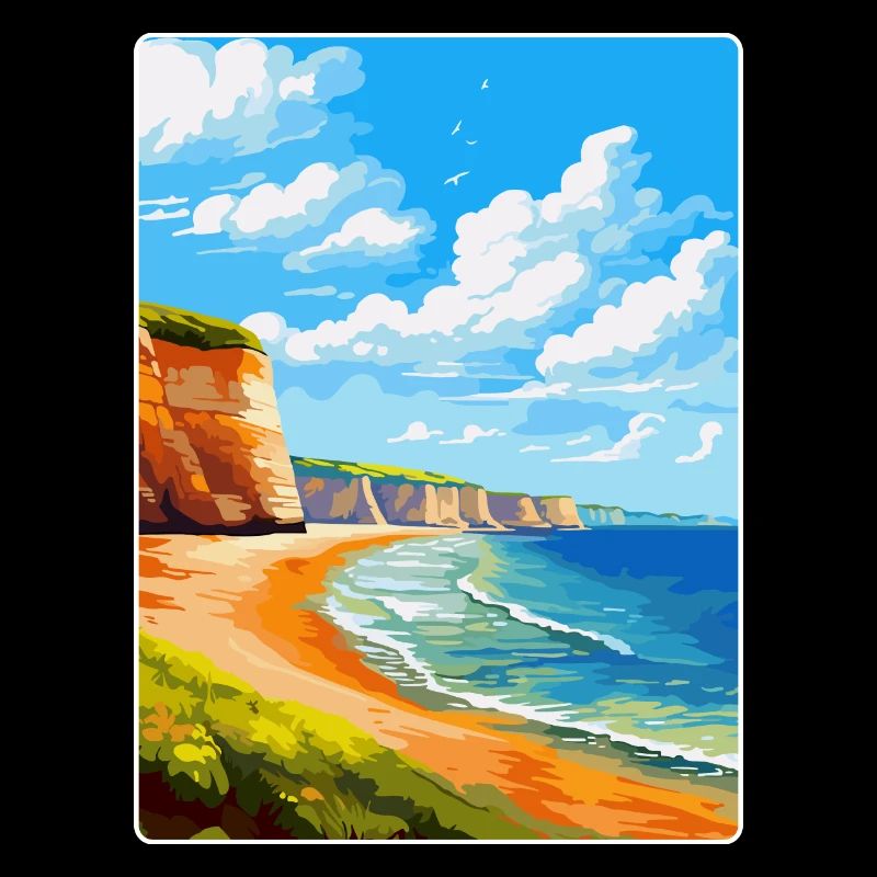 Affiche de voyage vintage Torquay Cliffs Angleterre Royaume-Uni