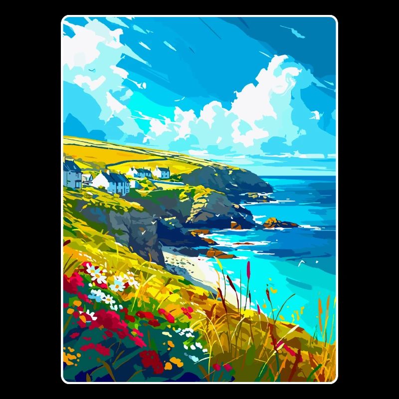 Cornwall England Uk Vintage Reiseplakat Souvenir
