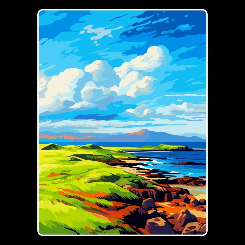 Île de Muck Écosse Royaume-Uni Affiche de voyage souvenir