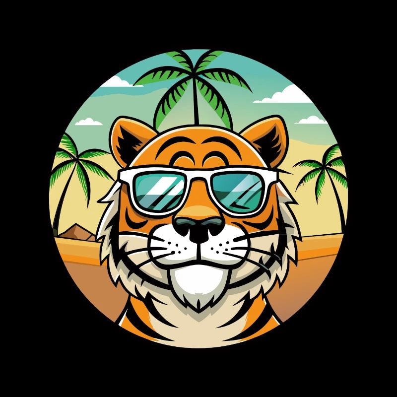 Tiger Funny Cartoon Summer Beach Sunglasses Cool